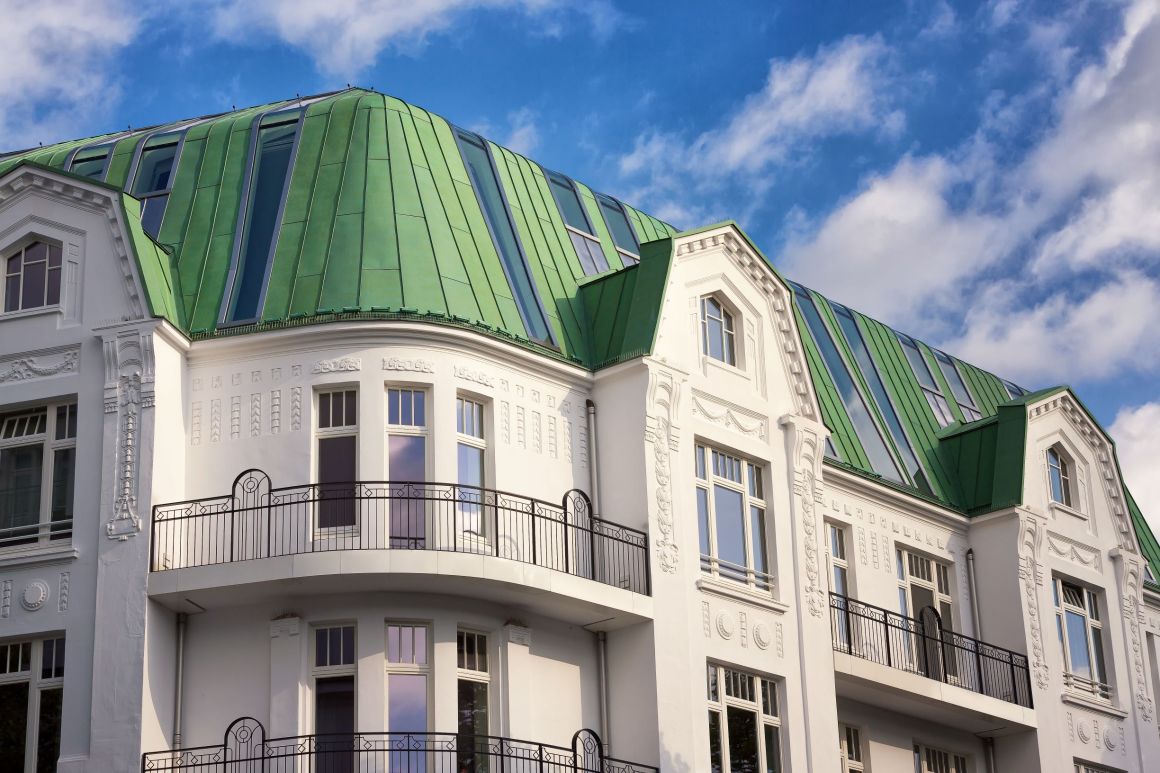 Kupferdach auf einem Haus