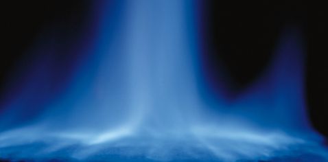 Blaue Gasflamme von einem Blue Flame Gasheizofen